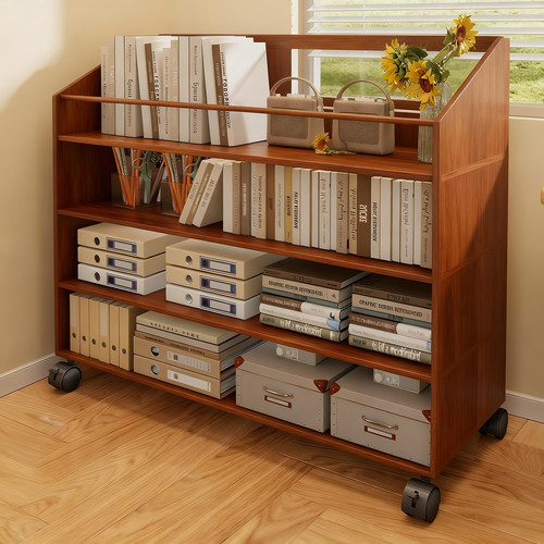 可移动书架书桌旁多层书本收纳架