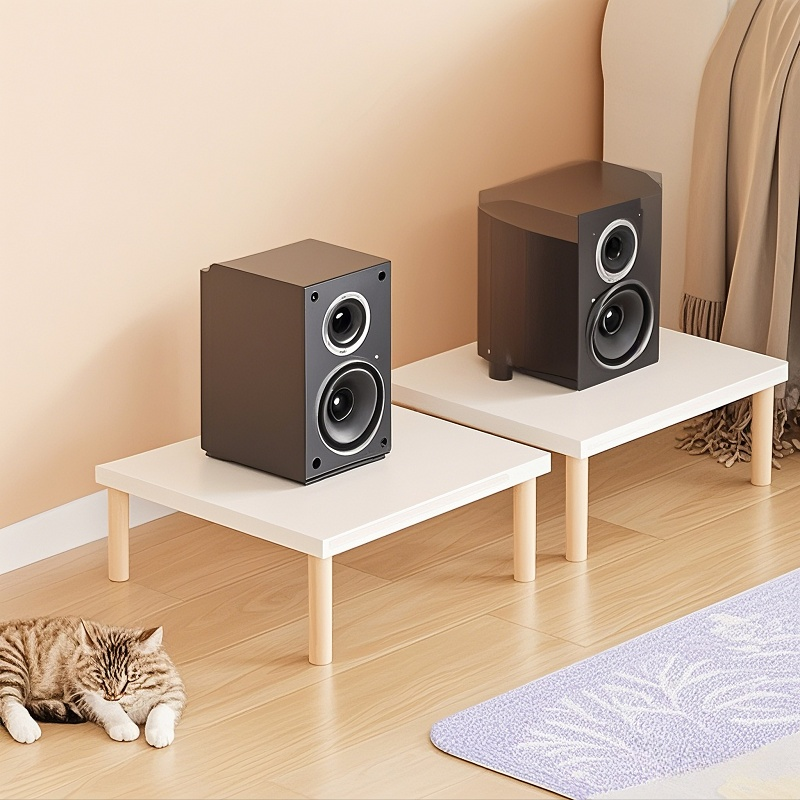 音响支架落地影音设备置物架实木抬高架音箱底座家用多功能隔板架