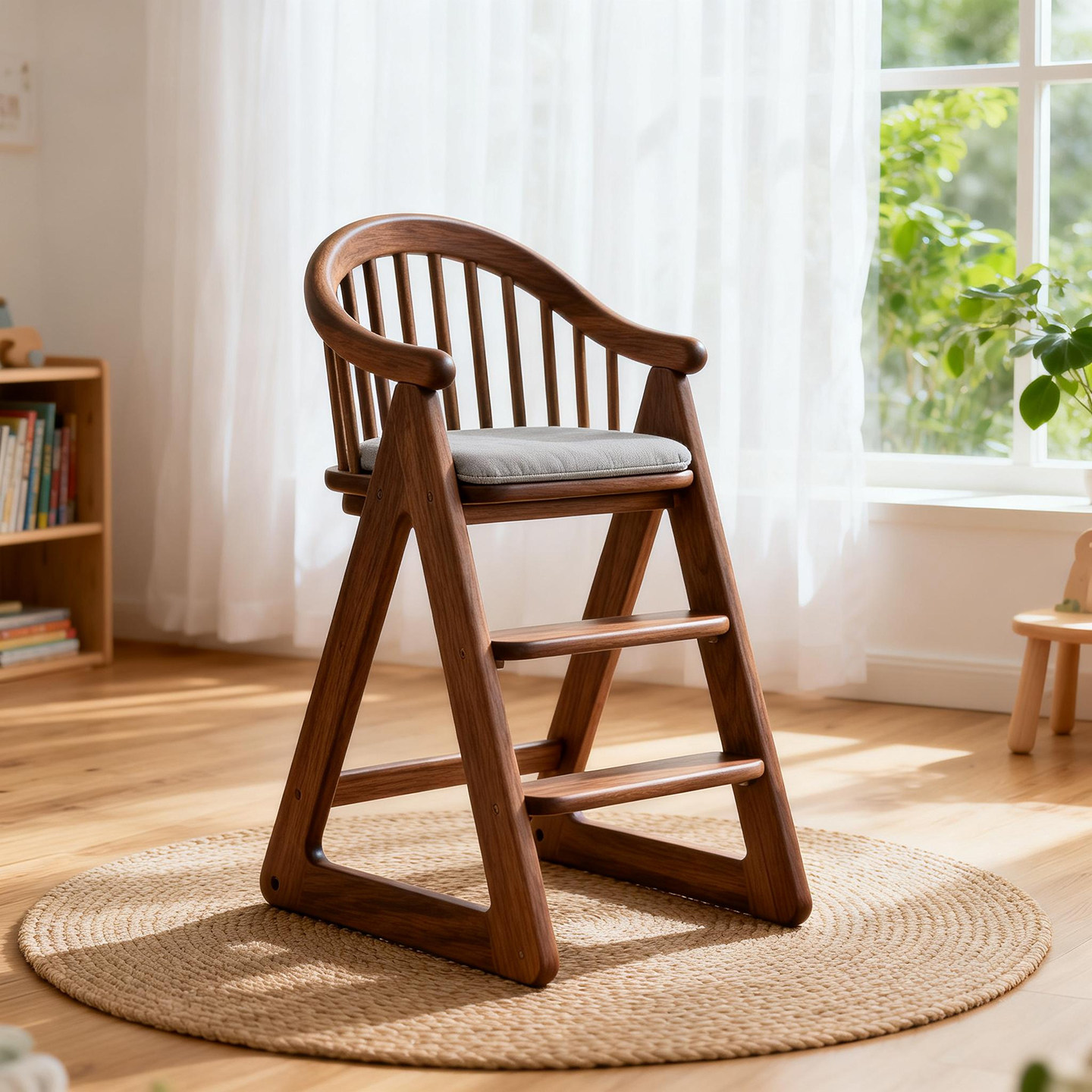 实木儿童成长椅大宝宝家用餐椅可升降调节靠背座椅加宽加大高脚椅