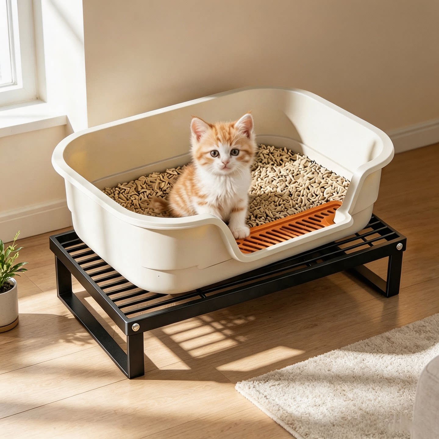 猫砂盆置物架家用猫厕所支架图片