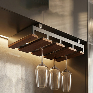 红酒杯架酒柜免打孔悬挂高脚杯收纳挂架家用轻奢葡萄酒杯沥水架