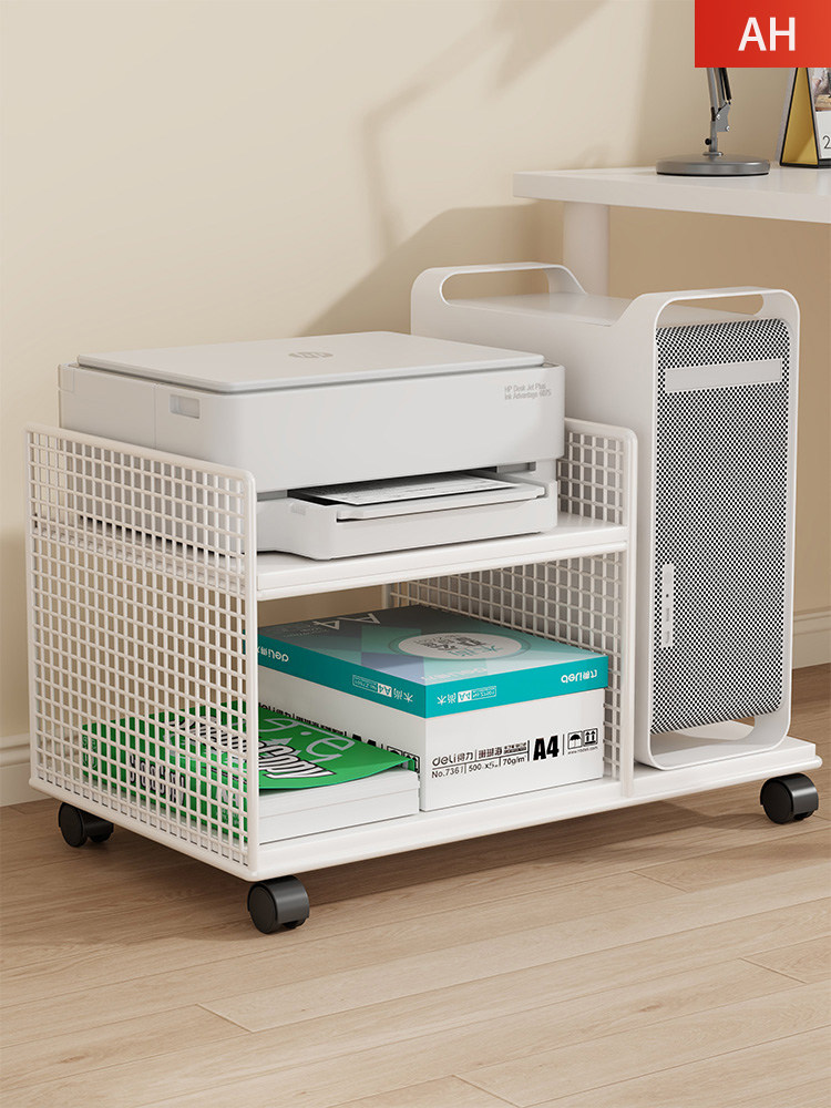 机箱托架带轮可移动主机摆放架桌下打印机放置架分层落地式收纳柜