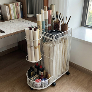 书法收纳桶大容量书法作品储物架宣纸卷轴置物架文房四宝放置架子