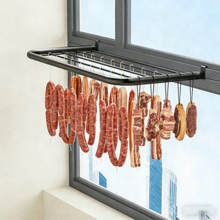 阳台腊肉腊肠晾晒架家用火腿鸡鸭鱼肉风干放置架红肠干货晒肉架子
