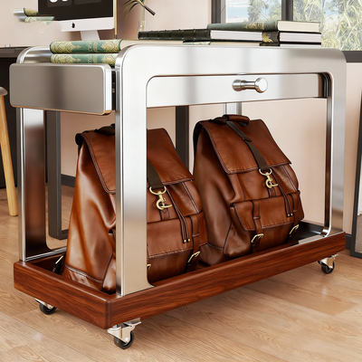 实木书包置物架可移动书本收纳架