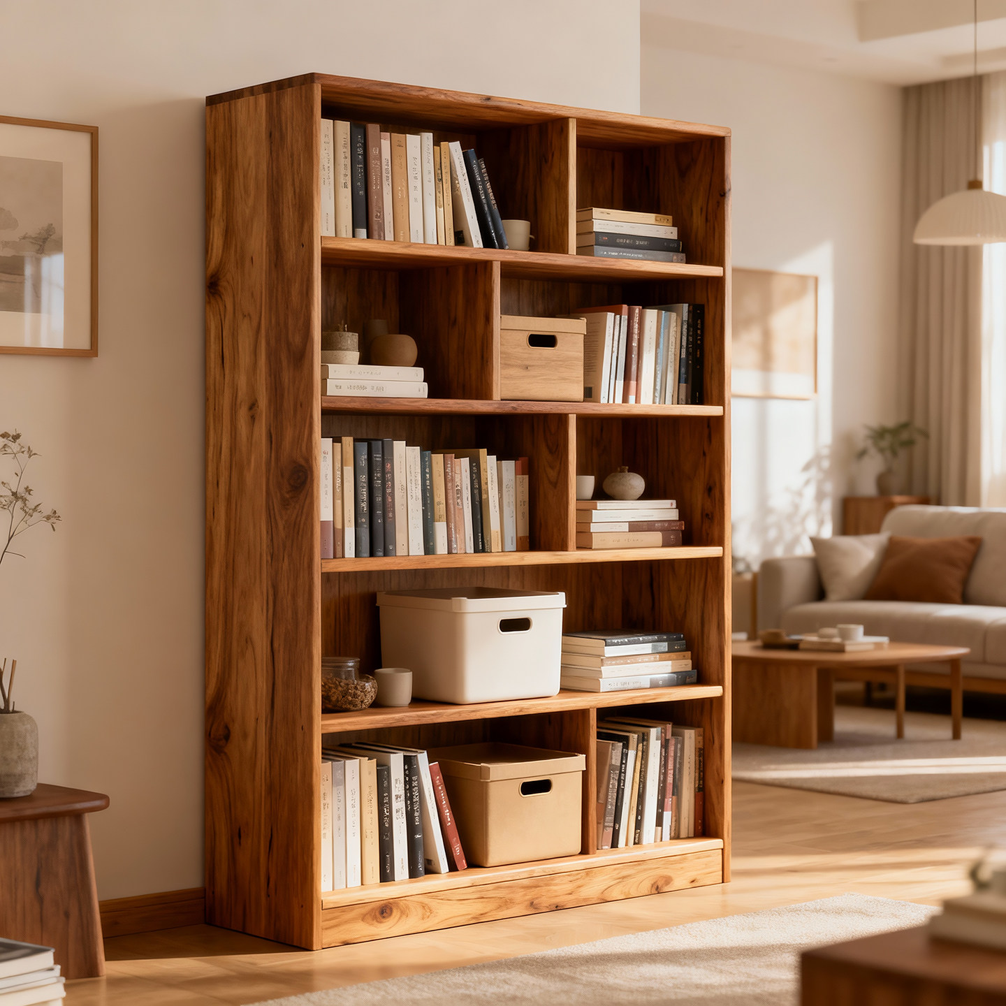 实木书架落地多层书本收纳架一体靠墙书柜书桌旁储物柜儿童阅读架,住宅家具,书架,淘宝优惠券,粉丝福利购,淘宝优惠卷