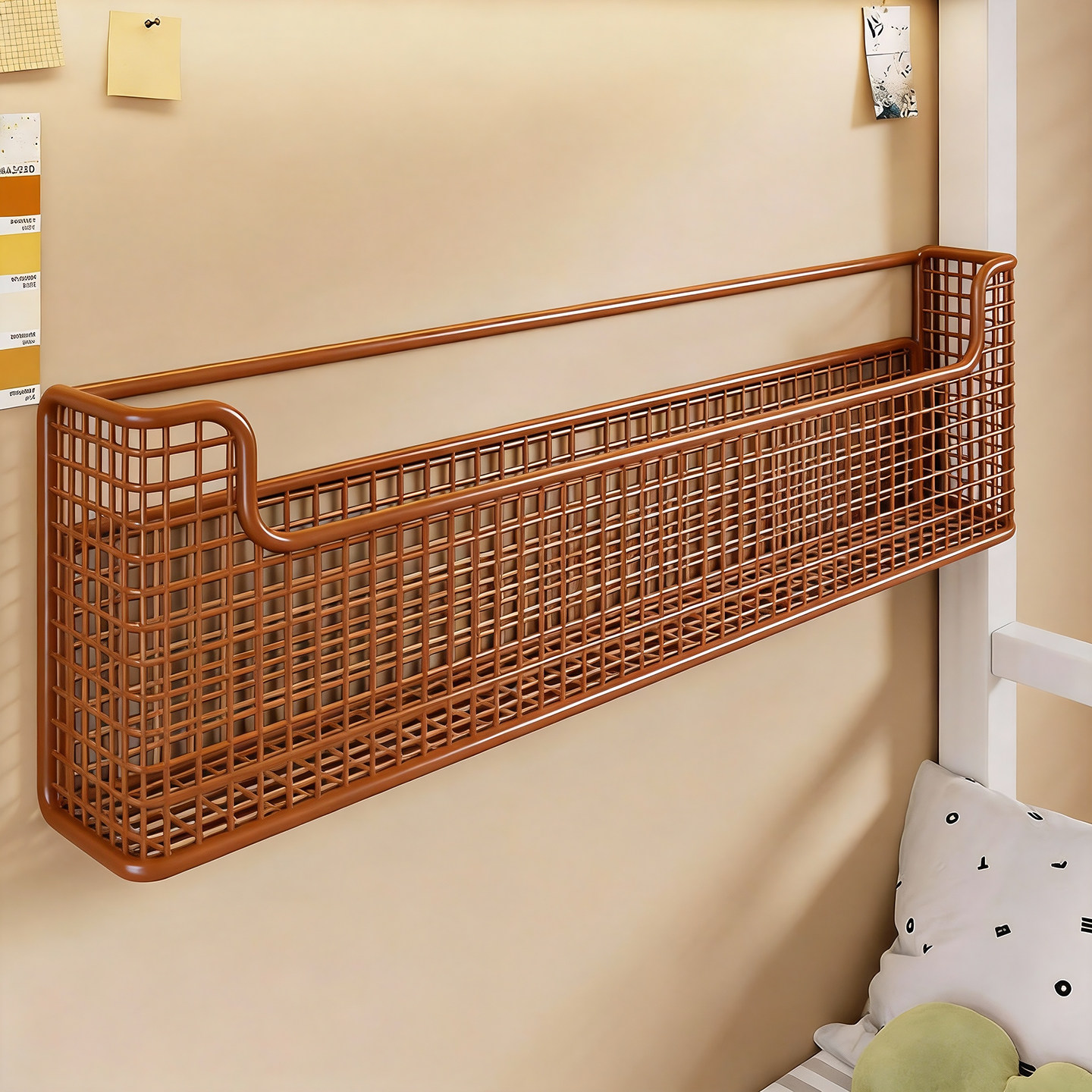 宿舍墙面收纳筐免打孔学习用品置物架壁挂式杂物储物筐书本收纳架,收纳整理,整理架/置物架/收纳架,淘宝优惠券,粉丝福利购,淘宝优惠卷