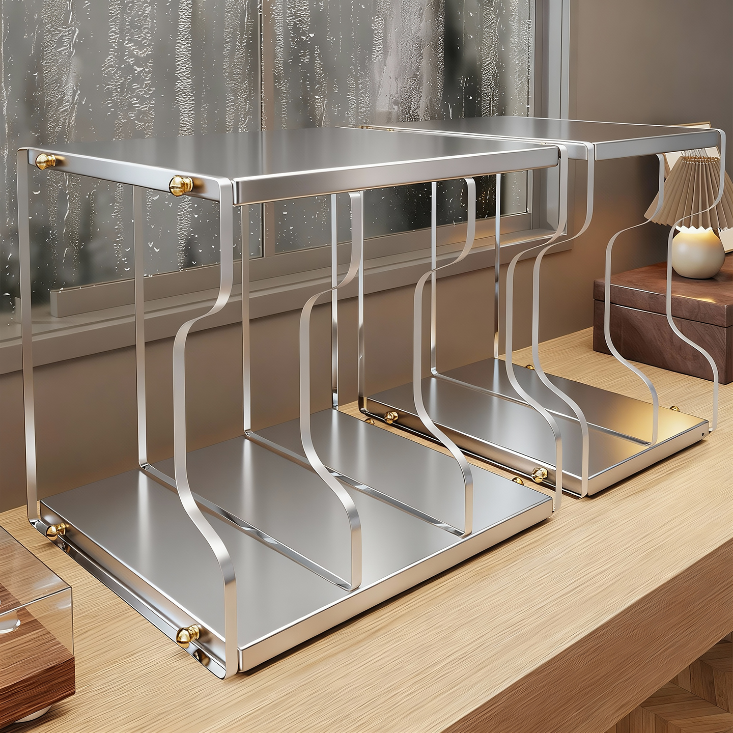 黑胶唱片展示架桌面多格CD收纳架