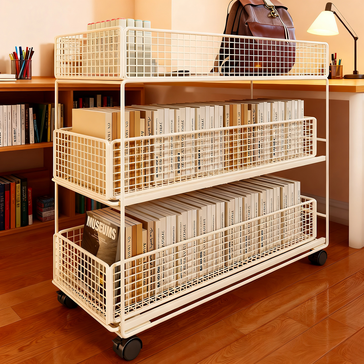 桌下置物架落地带轮可移动小书架