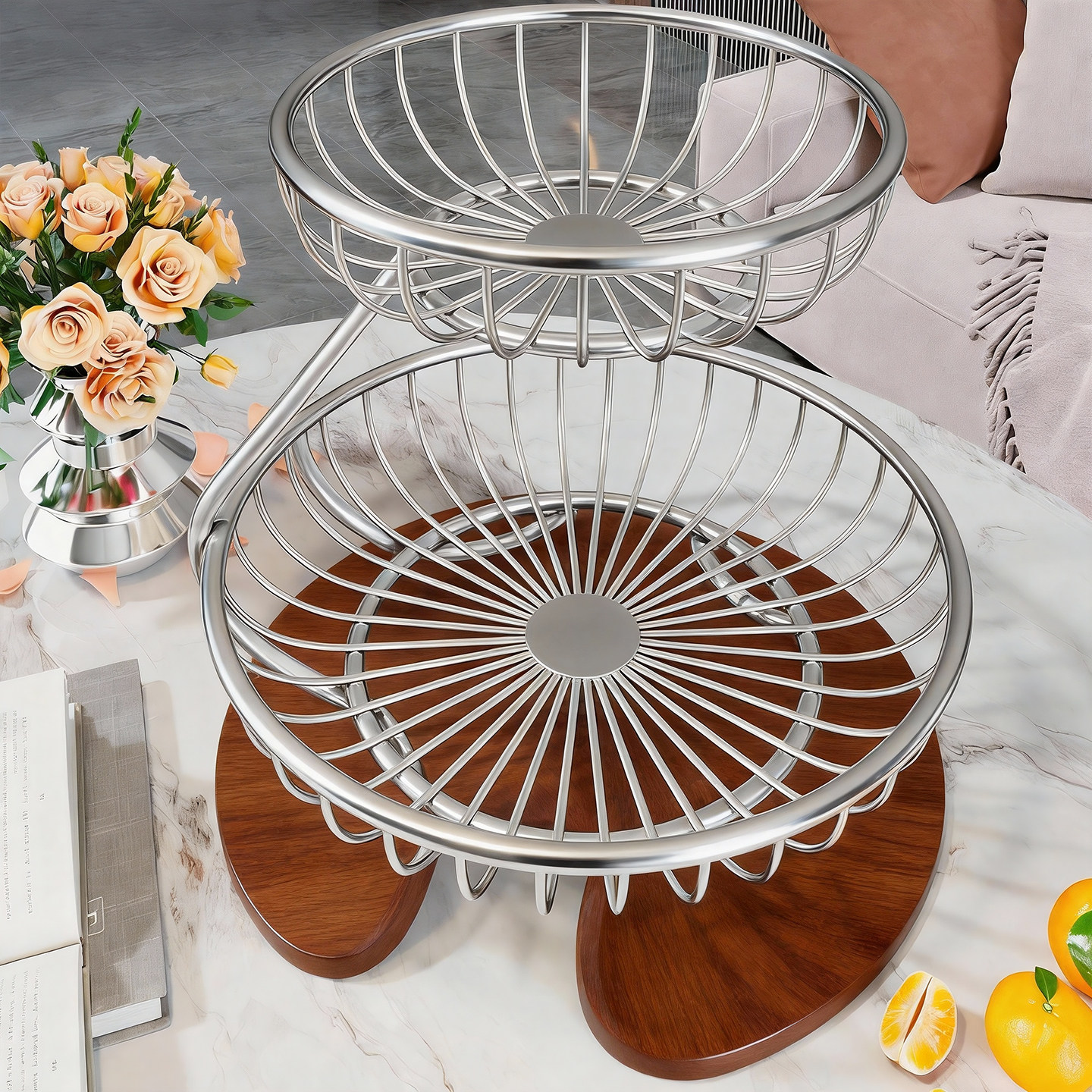 水果盘客厅茶几桌面干果糖果收纳架餐桌多层瓜果零食点心摆放果盘