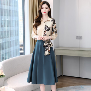 两件套连衣裙女2025新款春秋款韩版时尚气质减龄显瘦温柔风衬衫裙