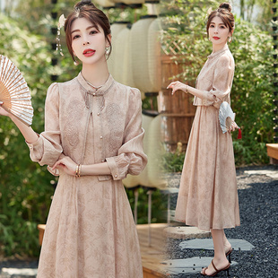 复古新中式连衣裙女2025新款夏季气质中国风汉服蕾丝吊带套装裙子