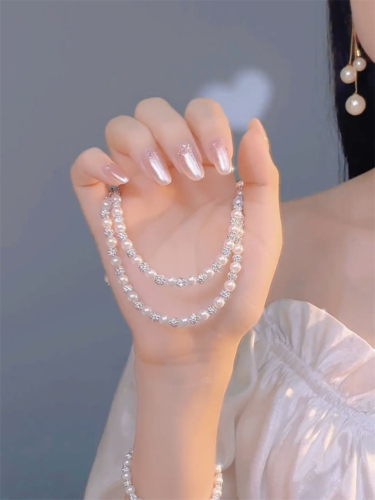 姿茉圆珠女项链锁骨链