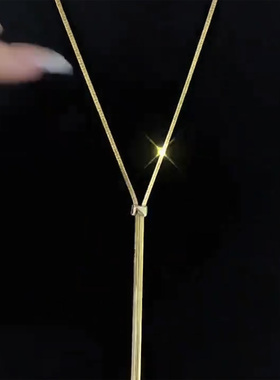 简约超长款抽拉项链女轻奢高级感多戴式毛衣链小众百搭气质锁骨链