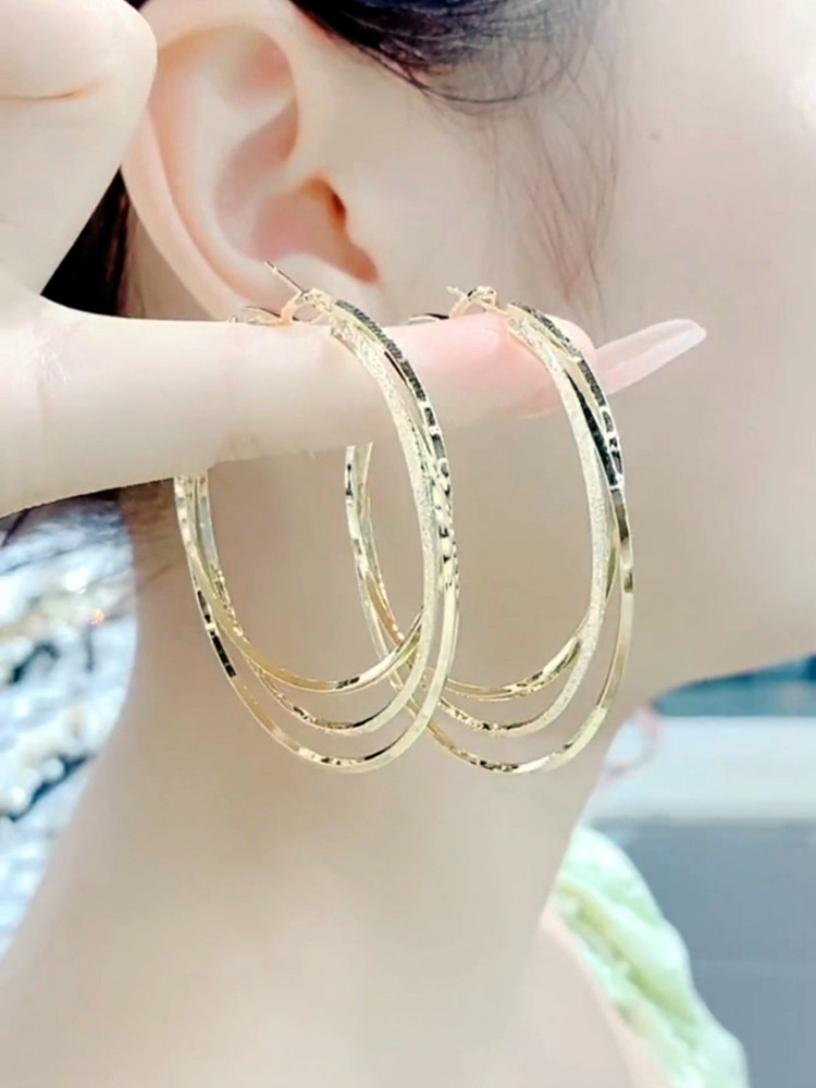 多层纯银针夏季气质百搭女耳环