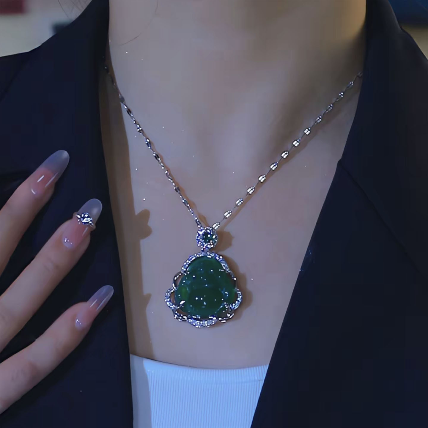 姿茉钛钢唇链女不褪色项链