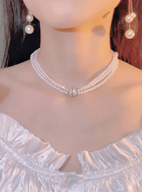 姿茉珍珠女锁骨链颈链
