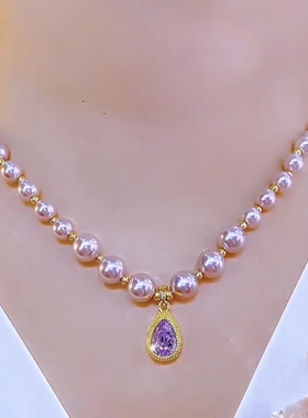 姿茉混合材质圆珠链女不过敏项链