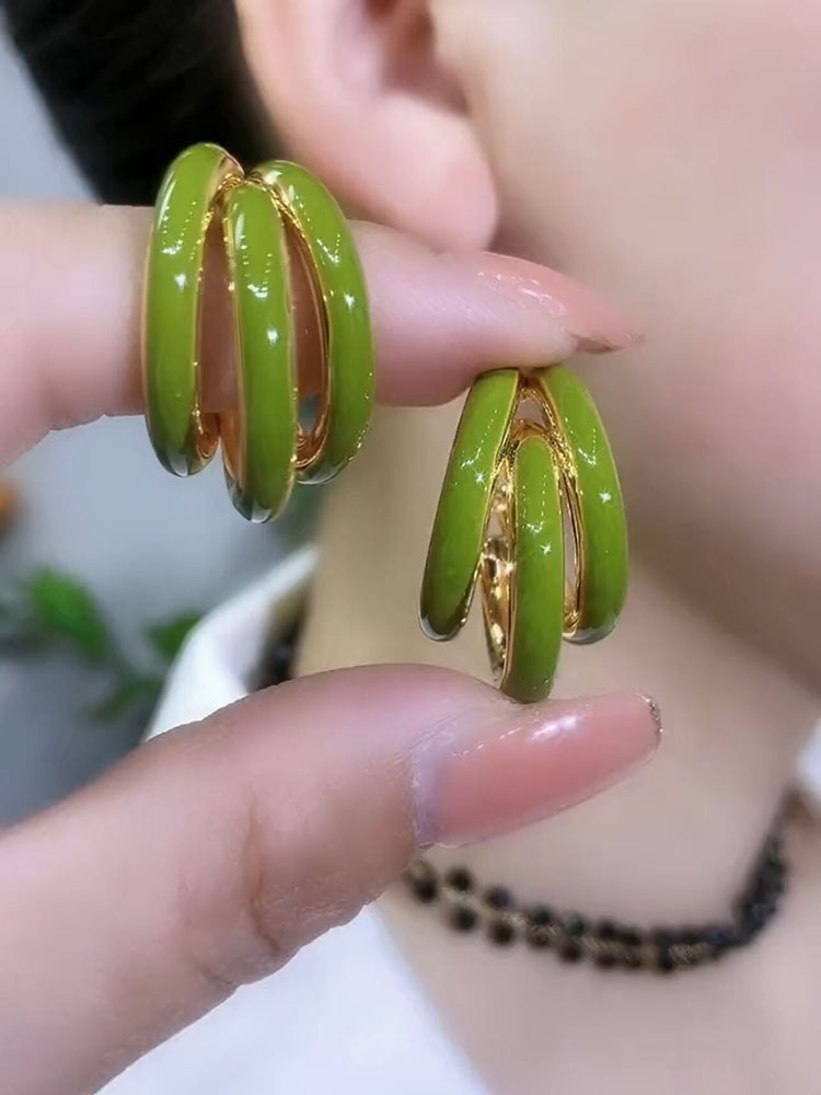 姿茉铜合金日韩女银针耳环耳圈