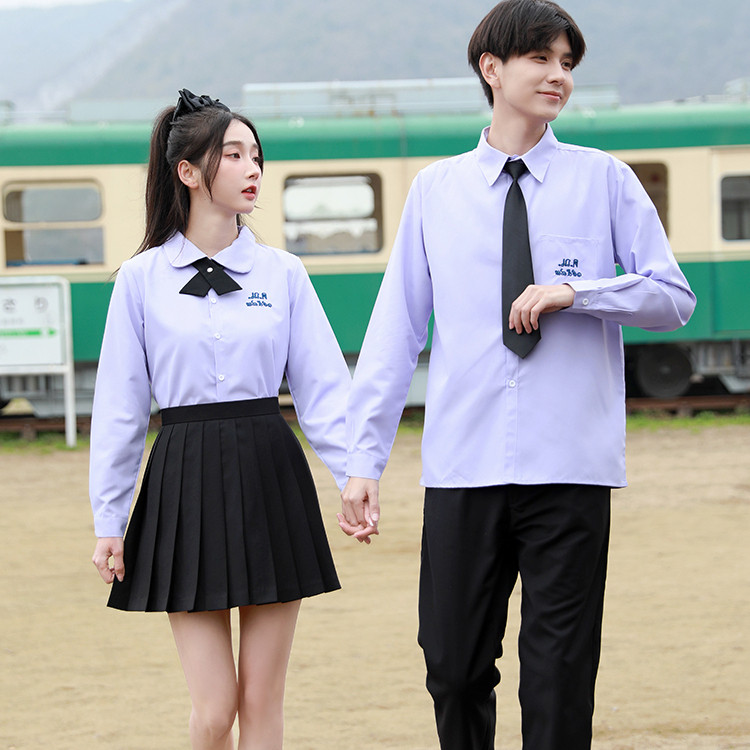 泰国校服学院风jk衬衫制服班服毕业生高中初中生学生套装短袖班服