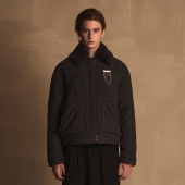 里斯本 TAM TUAS 90白鸭绒粗纺羊毛人字纹羽绒可拆卸毛领夹克