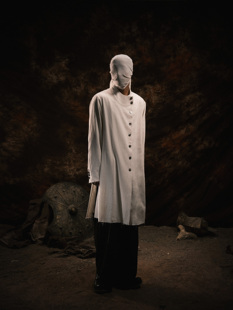 Bishop 流浪者之歌 黑色 白色 TAM 斜门襟异形提花长衬衫 TUAS