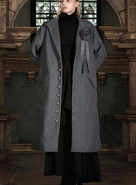 TAM TUAS 忏悔录 斜纹羊毛呢排扣长款花嫁大衣《伊索尔的旧梦》