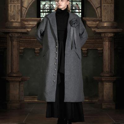 TAM TUAS 忏悔录 斜纹羊毛呢排扣长款花嫁大衣《伊索尔的旧梦》