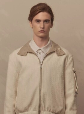 TAM TUAS【白兰地】棉麻双面穿可拆立体信封口袋哈灵顿领拉链夹克