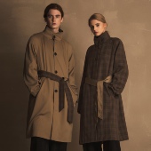 大都会 TAM TUAS 日本进口真丝双面穿三防苏格兰格纹哈灵顿风衣