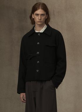 TAM TUAS【独奏/Soloist】撞色音符扣袢异形调节宝石羊毛夹克