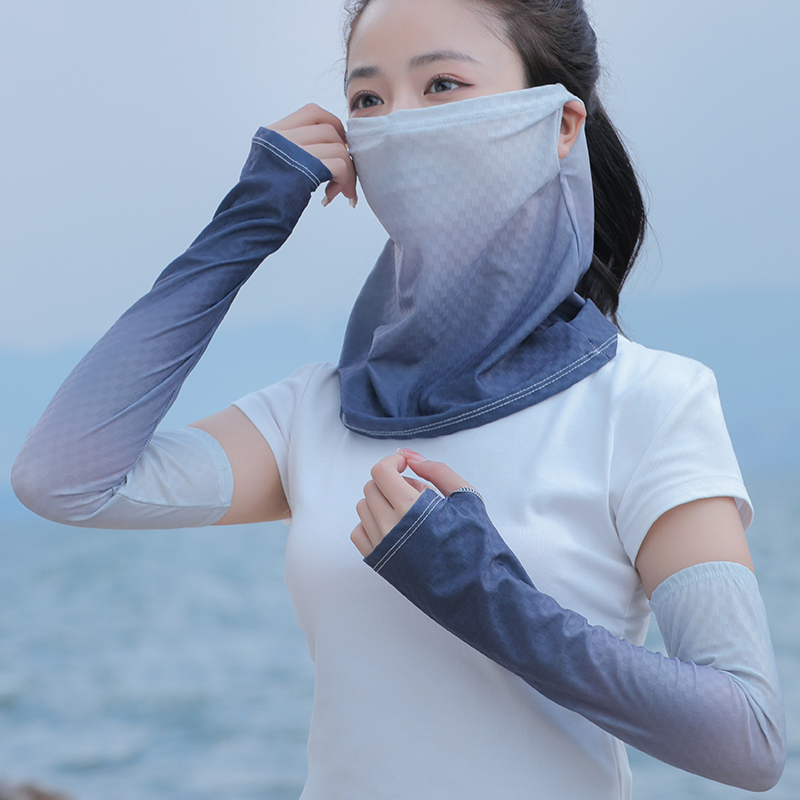 女款防晒套装挂耳骑行面罩