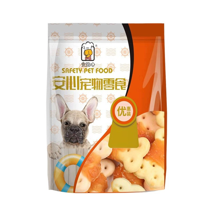 安心狗狗零食鸡肉绕饼干300g洁齿消除除口气磨牙补钙泰迪金毛饼干