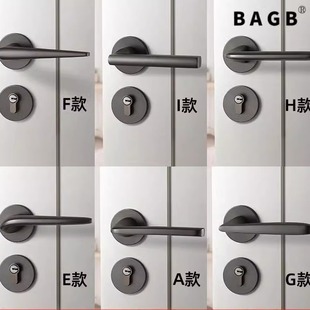 Door lock black door handle room lock bedroom silent lock