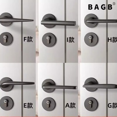 Door lock black door handle room lock bedroom silent lock