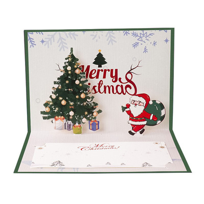 3D Christmas greeting cards gifts blessings envelopes