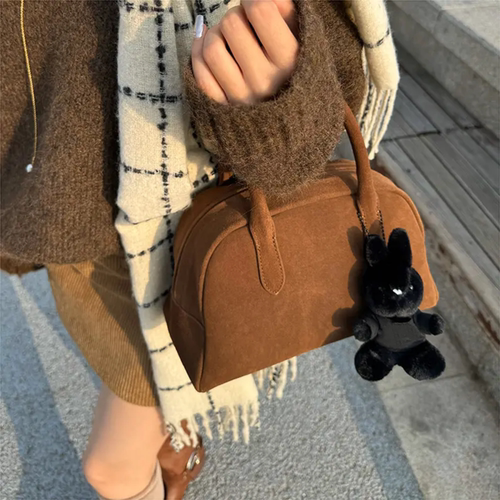 nothingwritten麂皮手拿保龄球包