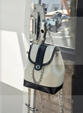 韩国小众Cardinal Red双肩包牛皮复古小香风链条包单肩斜挎水桶包