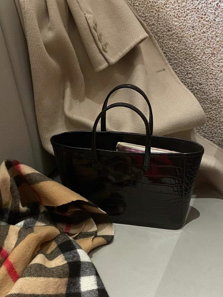 nothingwritten鳄鱼纹托特包手提