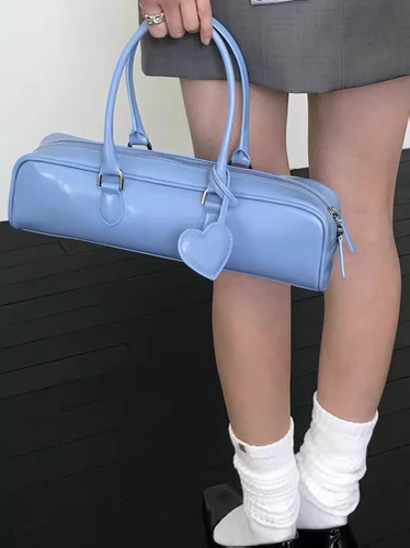 weare复古漆皮百搭法棍包女包