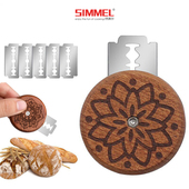 圆形软欧包刀面包整形刀修容刀 法棍便携式 花梨木UFO面包割刀 欧式