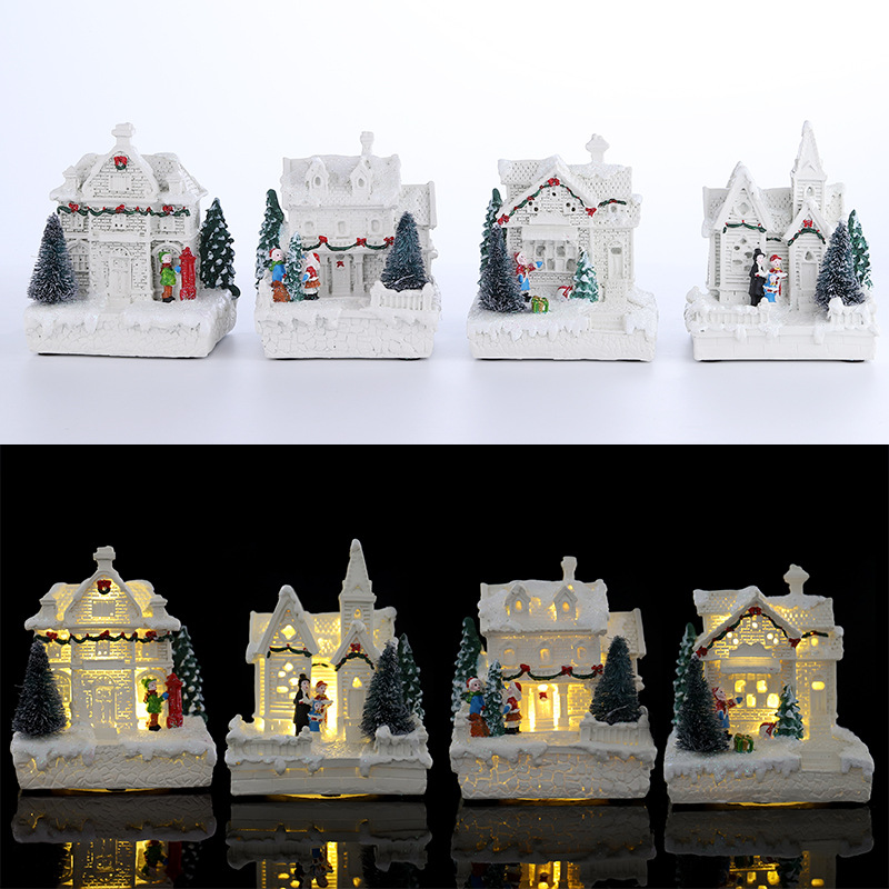 luminous Christmas small house warm light xmas snowflake
