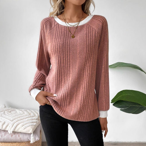 Autumn/Winter Long sleeved Sweater ladys Solid Color top