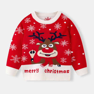 Children's Cartoon Christmas Sweater, Boys Girls' pullover