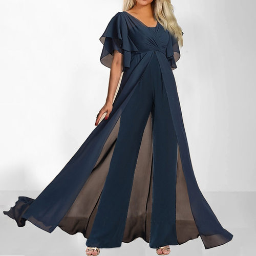 New summer fashion short sleeved high waisted jumpsuit wome