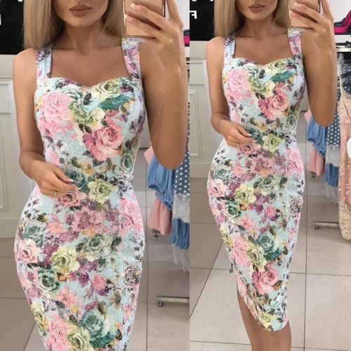 New slim fit camisole mid length dress OM one-step skirt si