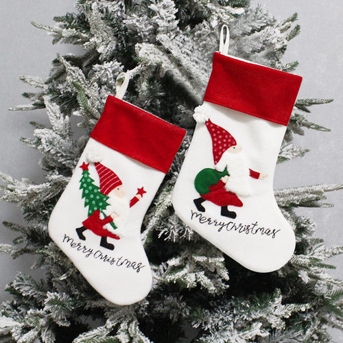 Christmas children's gift bags, socks, candy bags, scenes,