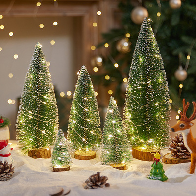 Christmas dipped in white snow, mini trees, Christmas tree