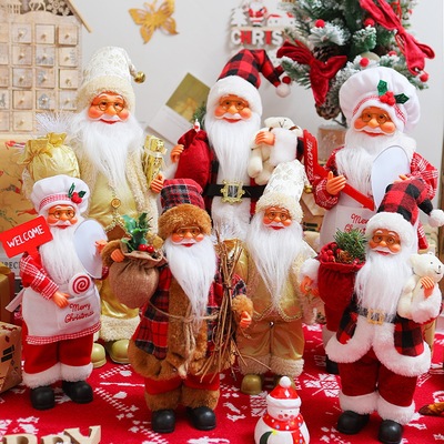 Christmas decorations, standing posture, Santa Claus figuri