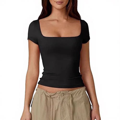 New women's slim fit base shirt girls' short sleeved T-shirt